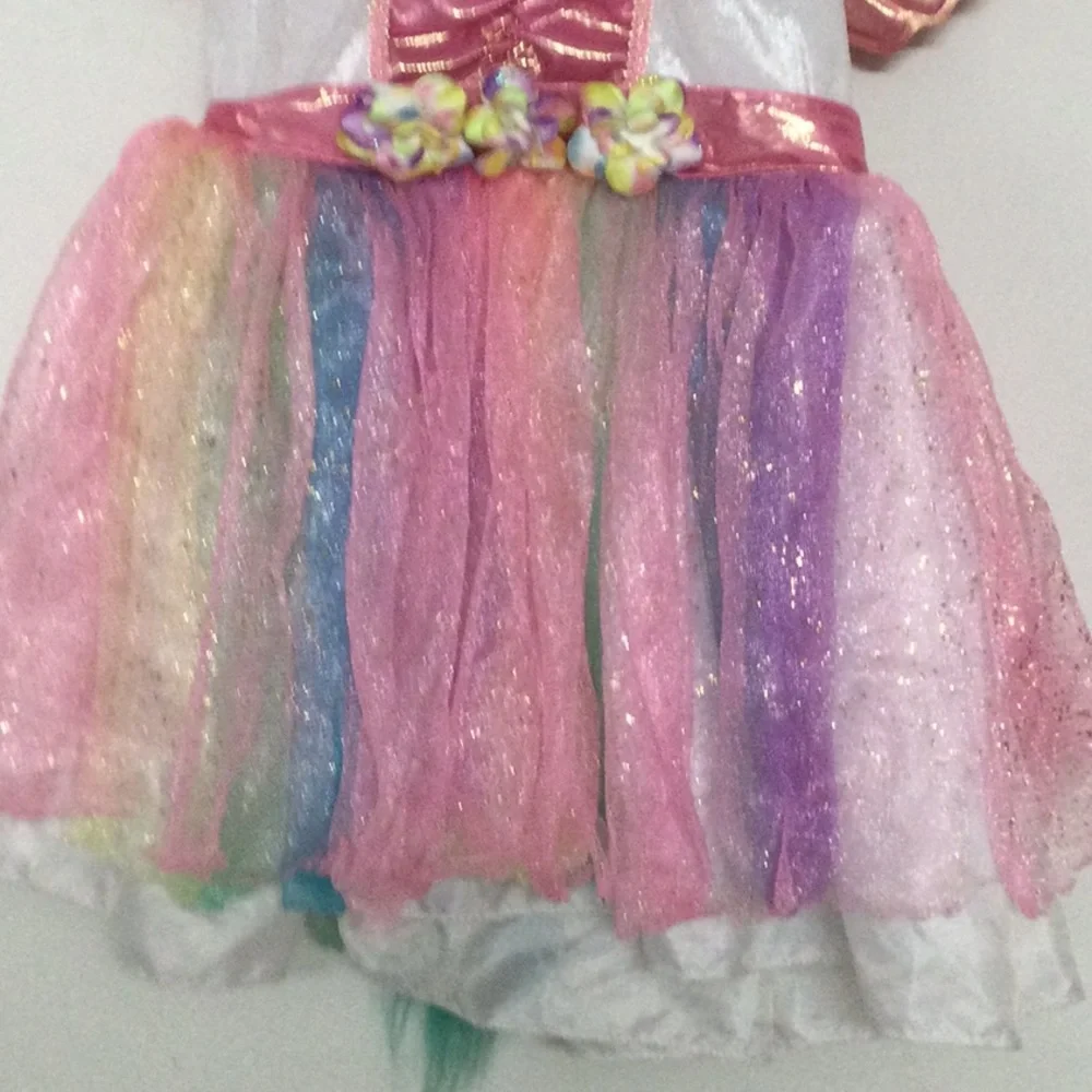 🌞 Spirit Halloween pink rainbow unicorn or fairy costume girl size 2T-4T